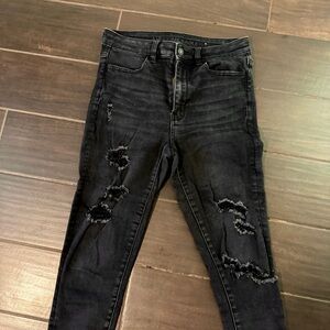 American Eagle Ripped Black Skinny Jeans